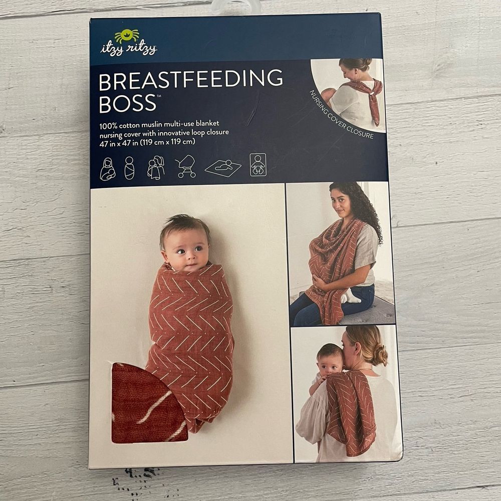 Itzy Ritzy breastfeeding‎ boss muslin nursing blanket NEW